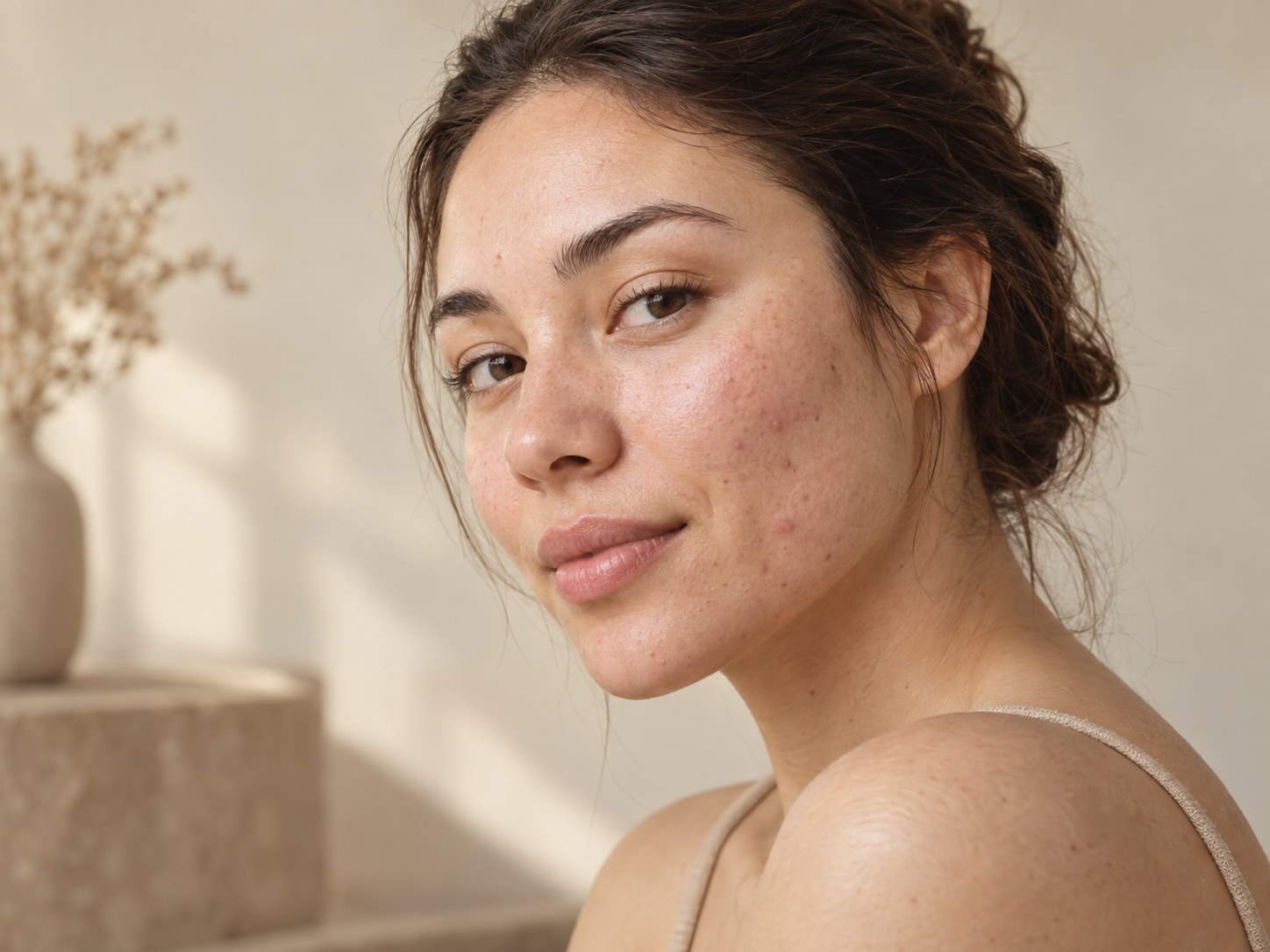 A natural portrait showing visible skin texture