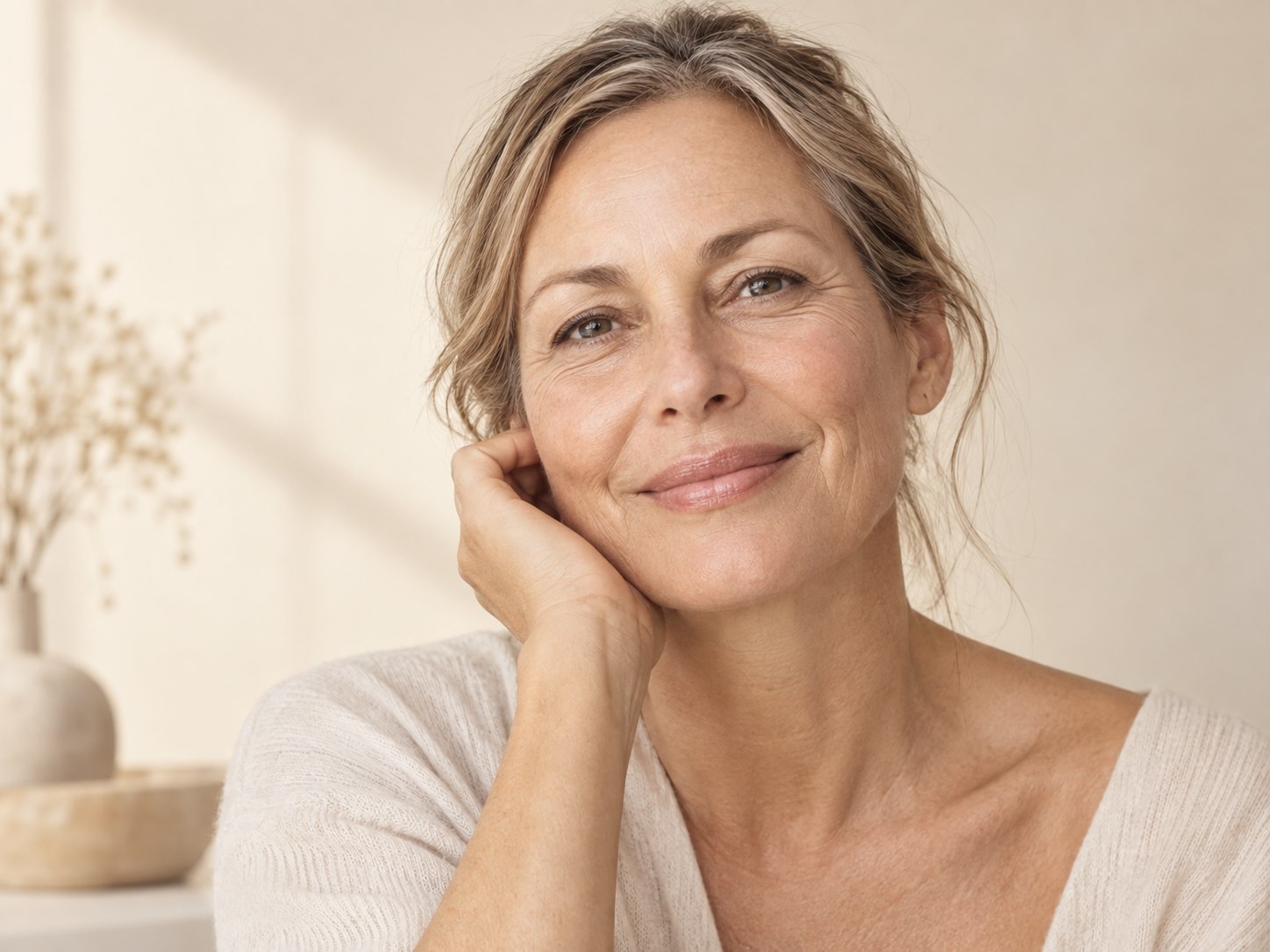 Close-up portrait showing natural skin texture